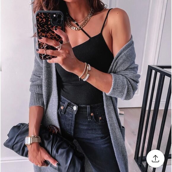 Enza Costa Silk Rib Asymmetrical Strappy Tank - Picture 4 of 13